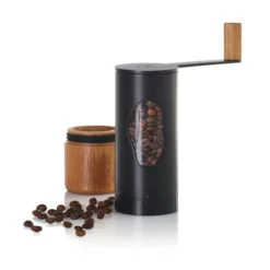 Kaffeemühlen<Adhoc Kaffeemühle Mrs.Bean Akazie/schwarz 21,8cm mit Kurbel