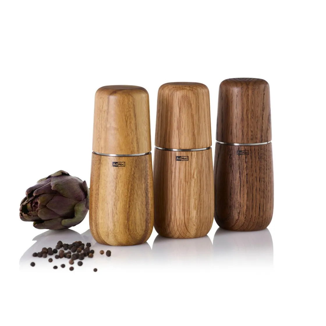 Kräuter & Gewürze|Messer & Co. Entdecken<Adhoc Salz-/Pfeffermühle Yono Eiche dunkel/Edelstahl 15cm