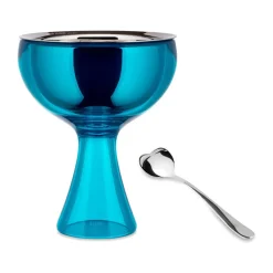 Schalen<Alessi Eisbecher mit Löffel blau Big Love
