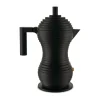 Alessi Espressokocher 3 Tassen Pulcina schwarz