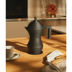 Alessi Espressokocher 3 Tassen Pulcina schwarz