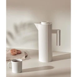 Thermoskannen<Alessi Isolierkanne weiß Plisse thermoplastisches Harz