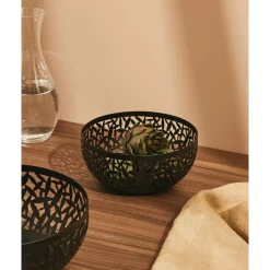 Schalen|Italienische Genüsse<Alessi Obstschale 21 cm schwarz Cactus