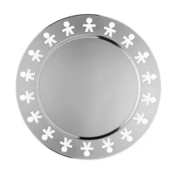 Servierplatten<Alessi Platte rund silber 40 cm Girotondo