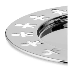 Servierplatten<Alessi Platte rund silber 40 cm Girotondo