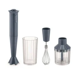 Alessi Stabmixer-Set 4-tlg. Plissé grau