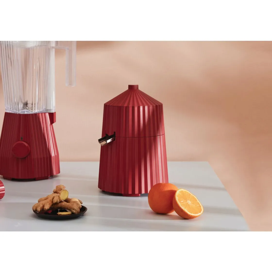 Alessi Zitruspresse 28 cm Plissé rot