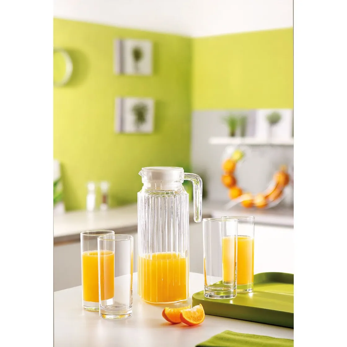 Krüge<Arcoroc Krug Quadro Glas 1,1l