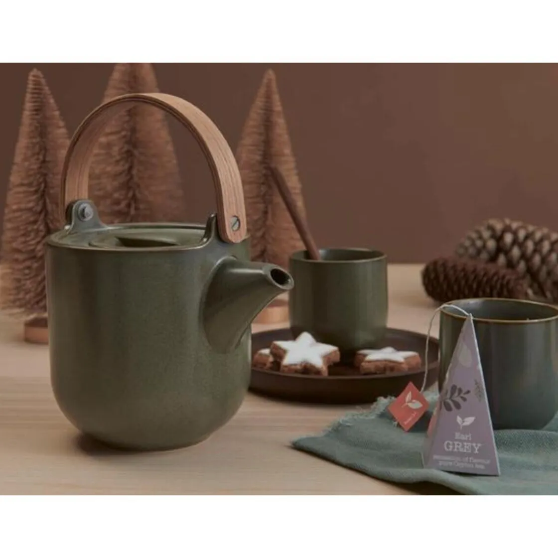 Teekannen|Teekannen<ASA Teekanne m. Holzgriff 1ltr. Coppa Nori