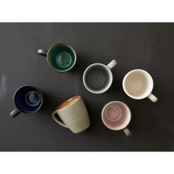 Becher<Bitz Henkelbecher 30cl grau/rosa