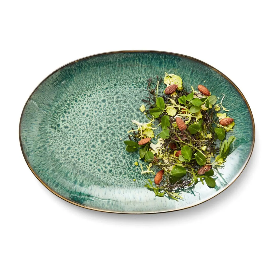 Bitz Platte oval 36x25cm grün