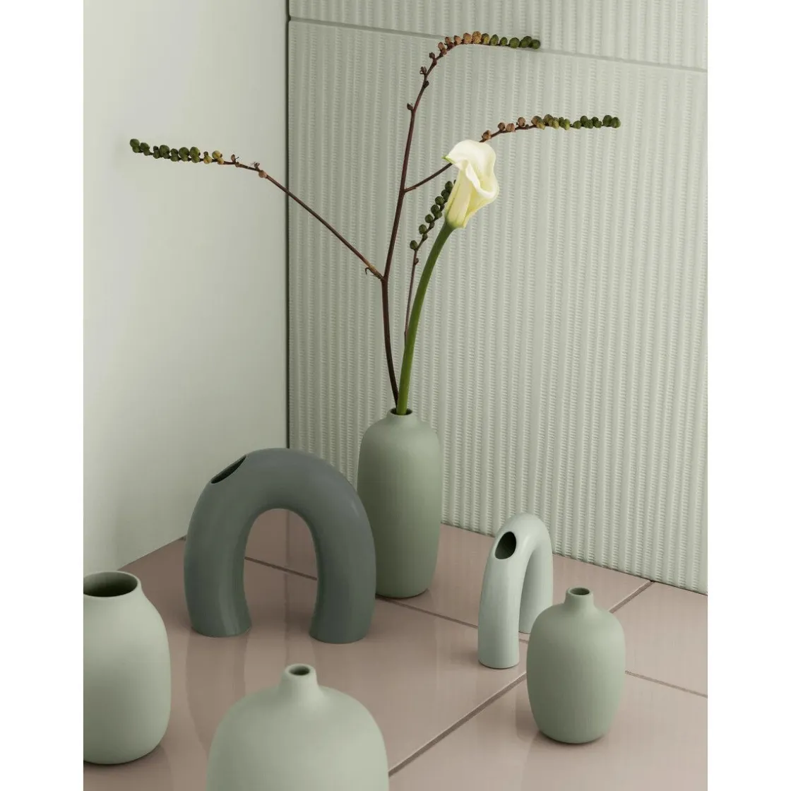 Blomus Vase 12x3x12 cm Kagetsu Desert Sage