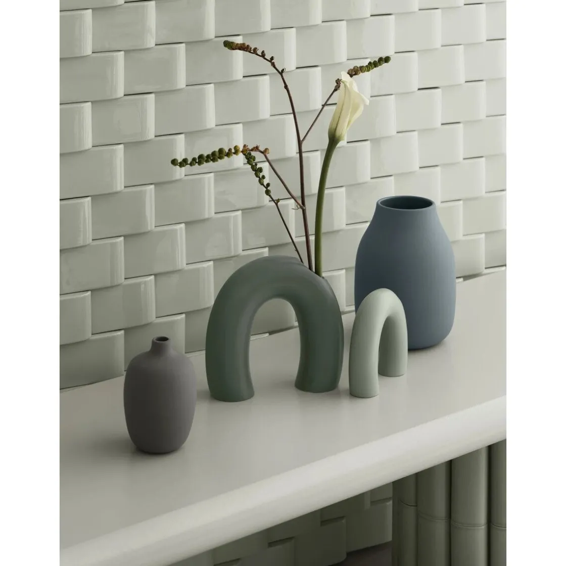 Blomus Vase 12x3x12 cm Kagetsu Desert Sage