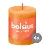 Weihnachtskerzen<Bolsius 4er Pack Stumpenkerze 80/68 Rustik Shine honigwabengelb 19