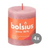 Bolsius 4er Pack Stumpenkerze 80/68 Rustik Shine eschen rose 39