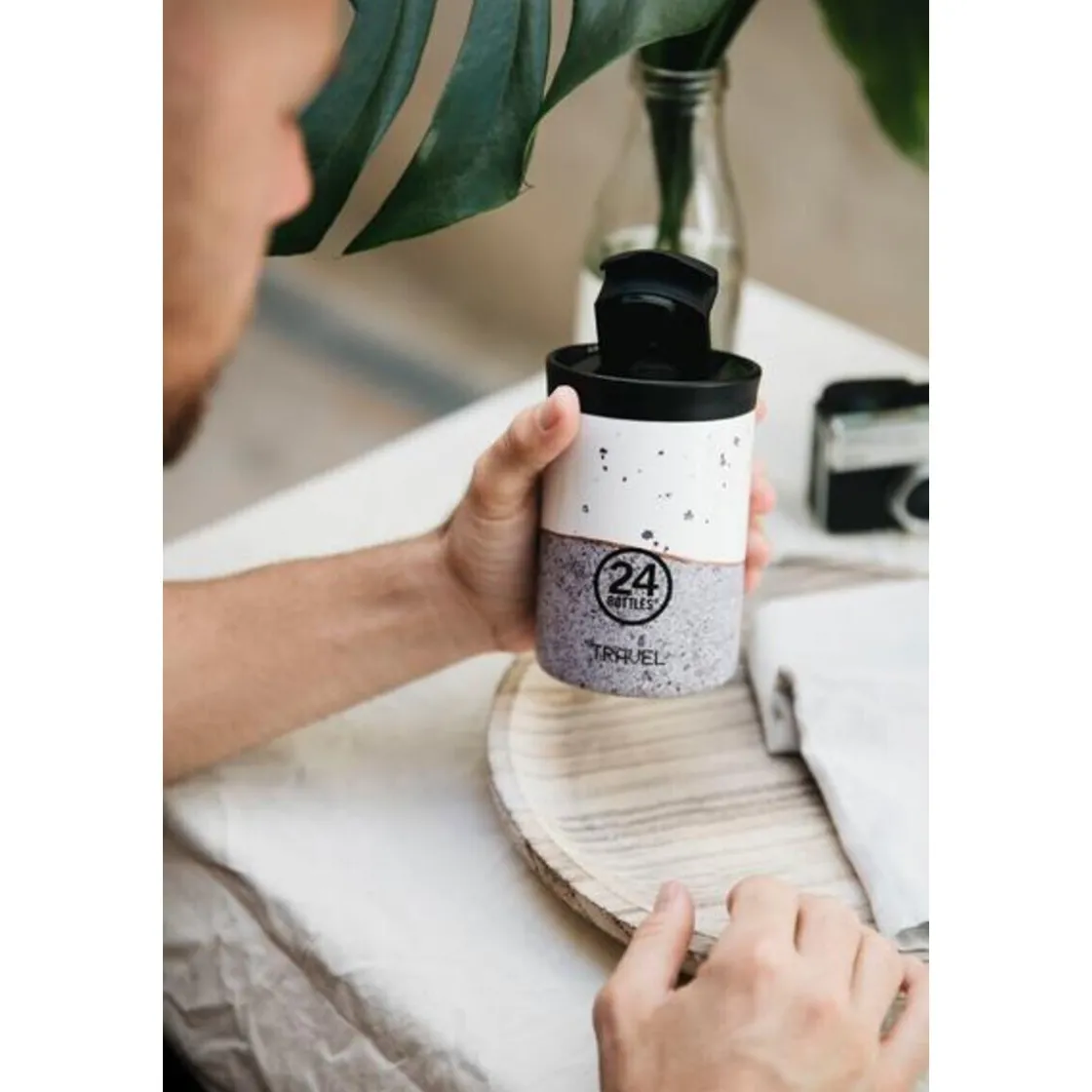 Thermobecher<24bottles Thermobecher 350 ml Wabi mit Kaffeedeckel