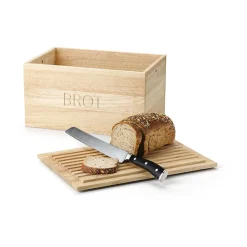 Brotkästen & Brotkörbe<Continenta Brotkasten m. Deckel Holz 34,5x23x19cm