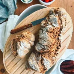 Continenta Brottopf mit Holzdeckel 30x23x13 cm weiß