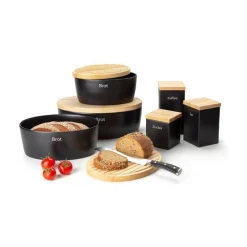 Brotkästen & Brotkörbe|Brottöpfe<Continenta Brottopf 30x23x13 cm schwarz