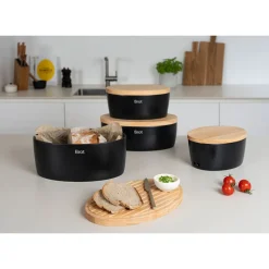 Brotkästen & Brotkörbe|Brottöpfe<Continenta Brottopf 30x23x13 cm schwarz