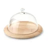 Servierplatten<Continenta Käseglocke 2 tlg. Holz / Glas 26cm