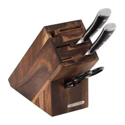 Continenta Messerblock mit 6 Schlitzen Akazie geölt 22x9,5x2cm