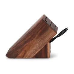 Continenta Messerblock mit 6 Schlitzen Akazie geölt 22x9,5x2cm