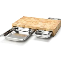 Continenta Multifunktionsbrett 50x33x8 cm Gummibaum-Stirnholz