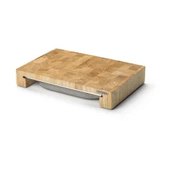 Continenta Schneidebrett mit Schublade 39x27x6 cm Stirnholz