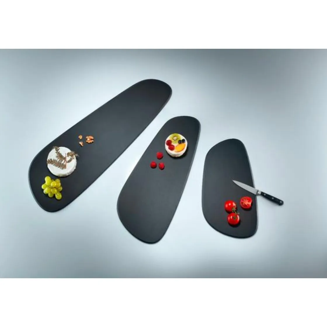 Servierplatten<Continenta Servierbrett Duracore 49x20,7x0,9cm Pebble schwarz