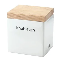 Vorratsdosen<Continenta Vorratsdose Knoblauch Keramik m. Holzdeckel 14x12x15,5cm