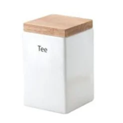 Continenta Vorratsdose quadrat. Steingut/Holzdeckel 1000ml