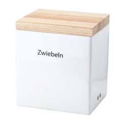 Vorratsdosen<Continenta Vorratsdose Zwiebel Keramik m. Holzdeckel 18x15,5x20,5cm