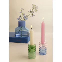 Weihnachtskerzen<Design Letters Kerzenständer 9 cm Hoop pink/blau