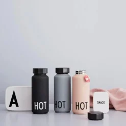 Design Letters Thermoflasche 0,5 l Hot&Cold Hot schwarz