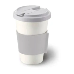 Thermobecher<Dibbern Coffee-to-go Becher 0,35 l Fine Bone China Konisch-Zylindrisch Lichtgrau