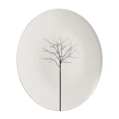 Servierplatten<Dibbern Platte oval 39 cm Fine Bone China Pure Black Forest