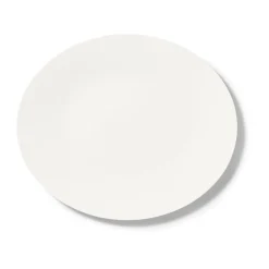 Servierplatten<Dibbern Platte oval 39 cm Fine Bone China Pure weiß