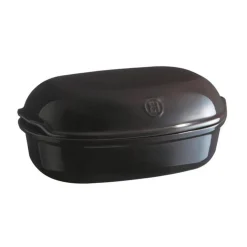 Emile Henry Brotbackform 34x22x15 cm Artisan Kohle