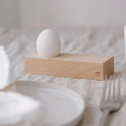 Eulenschnitt Eierbecher Herz 15 cm Buche