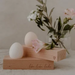 Eulenschnitt Eierbecher Herz 15 cm Buche