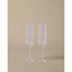 Champagnergläser<ferm LIVING Ripple Champagnerglas 2er-Set klar