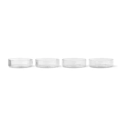ferm LIVING Servierschüsseln 12,2 cm 4er-Set Ripple klar
