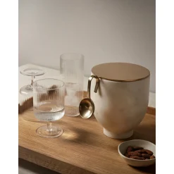 ferm LIVING Weingläser 2er-Set Ripple klar