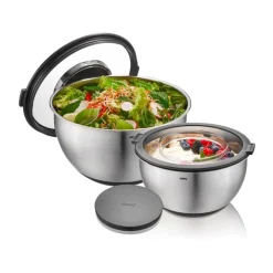 Weihnachten|Schüsseln<Gefu Schüssel-Set 2tlg. mit Spritzschutzdeckel