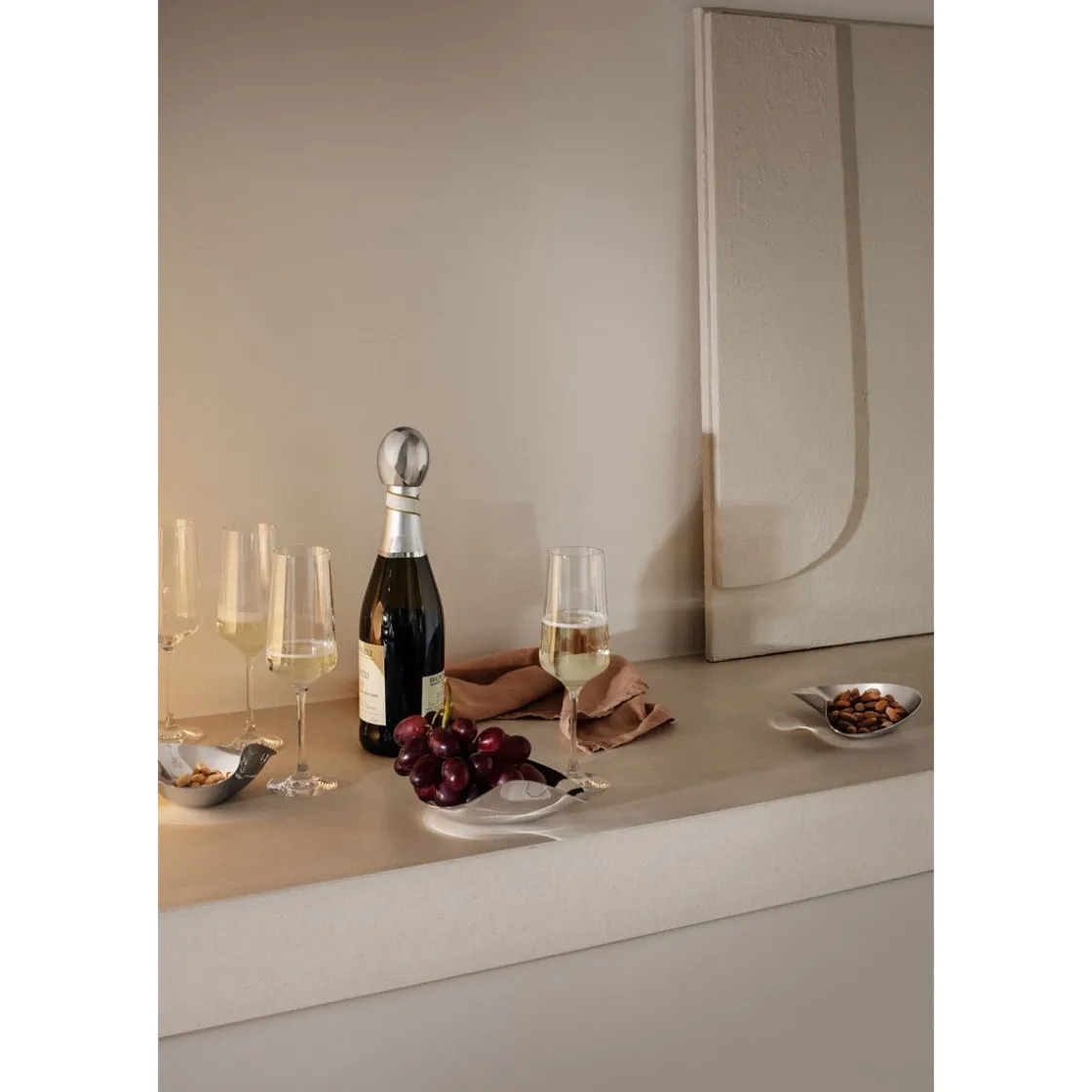Weihnachten|Silvesterparty<Georg Jensen Sektglas 6er-Set Bernadotte klar