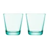 Saftgläser<Iittala Trinkglas 2er-Set 0,21 l Kartio Wassergrün