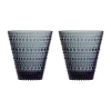 Iittala Trinkglas 2er-Set Kastehelmi dark grey