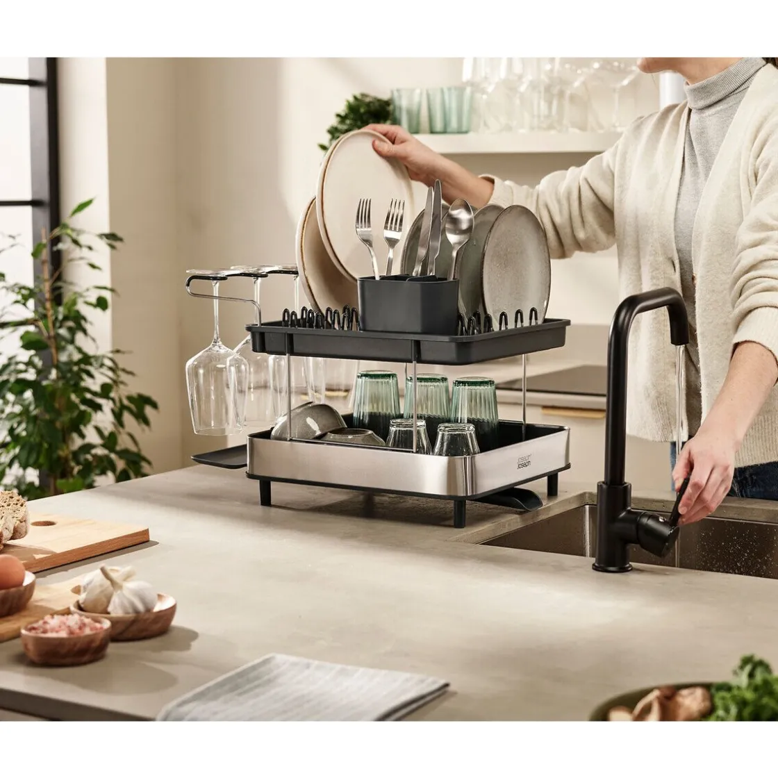 Spülen<Joseph Joseph Geschirr-Abtropfschale Excel 32x47x32 cm edelstahl