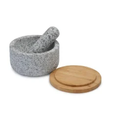 Messer & Co. Entdecken|Kräuter & Gewürze<Joseph Joseph Mörser granit mit Bambusdeckel Dash